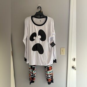 Celebrate Halloween Ghost Matching Pajama Set Womens SZ L New Long Sleeve Jogger